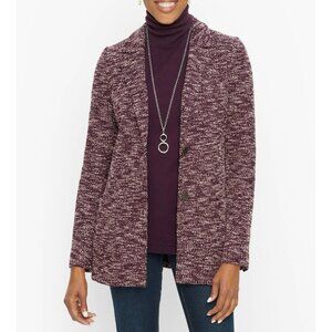 Talbots 18WP Woman Petite Melange Herringbone Blazer long-line jacket purple